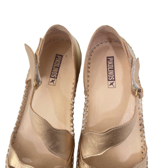 Pikolinos Womens Gold Metallic Multicolor Leather Mary Jane Sandals Size 39 - Picture 4 of 15